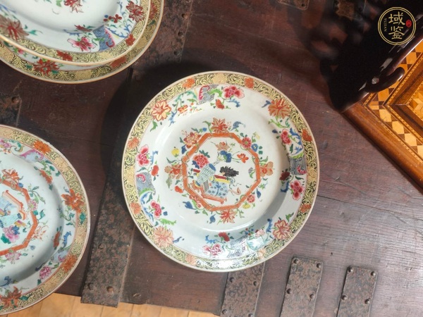 古玩陶瓷粉彩博古圖折沿盤真品鑒賞圖