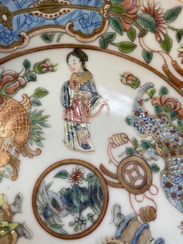 古玩陶瓷粉彩人物紋盤拍賣，當前價格1200元