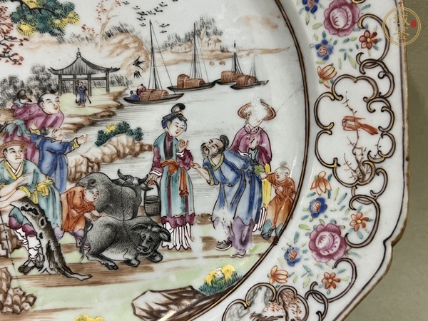 古玩陶瓷廣琺瑯人物故事紋盤真品鑒賞圖