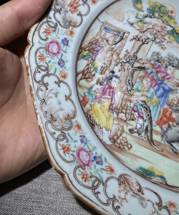 古玩陶瓷廣琺瑯人物故事紋盤真品鑒賞圖