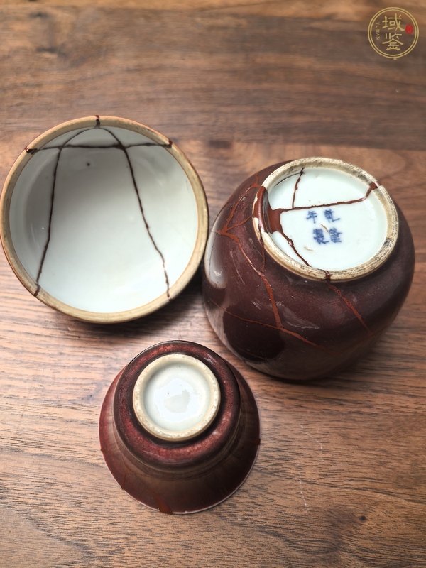 古玩陶瓷清中期祭紅釉溫酒器真品鑒賞圖