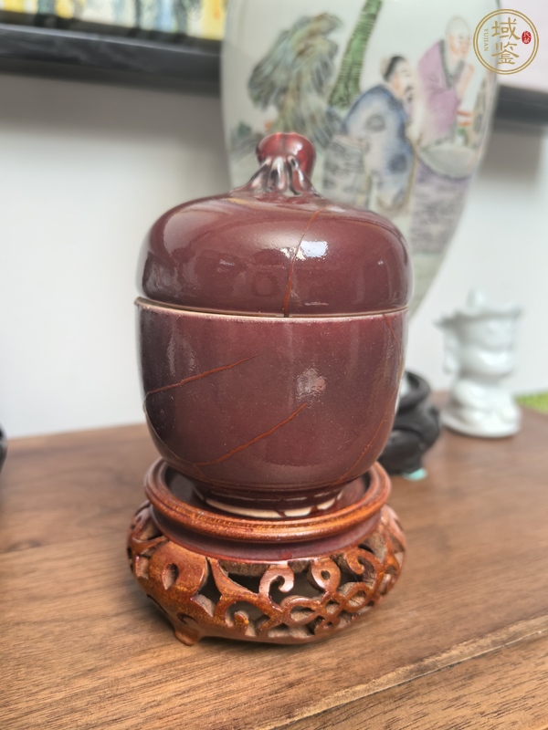 古玩清中期祭紅釉溫酒器真品鑒賞圖