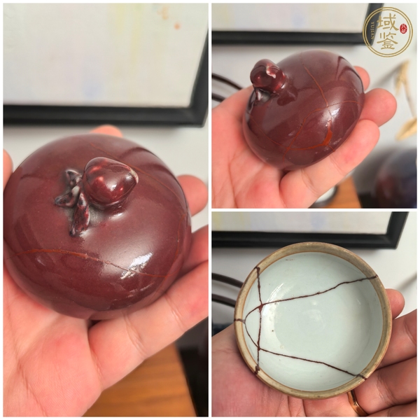 古玩陶瓷清中期祭紅釉溫酒器真品鑒賞圖