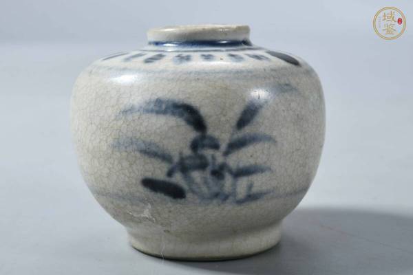 古玩陶瓷明中期 青花花卉紋小罐真品鑒賞圖