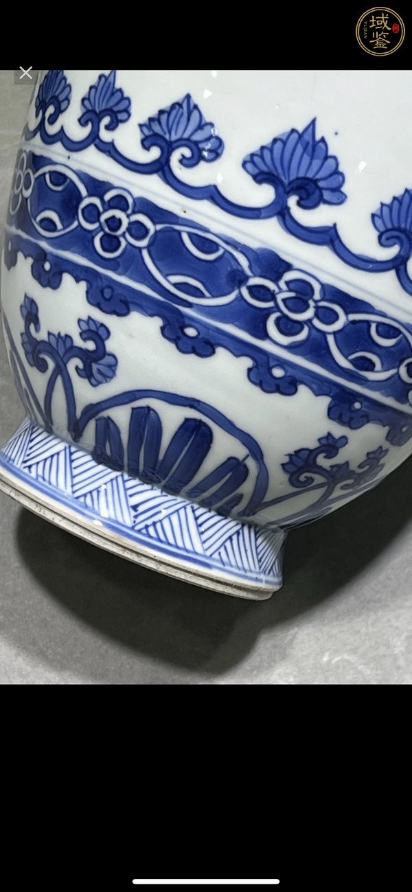 古玩陶瓷青花花卉紋蓮子罐真品鑒賞圖