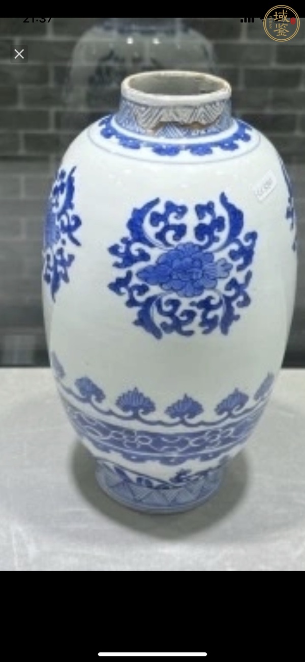 古玩陶瓷青花花卉紋蓮子罐真品鑒賞圖