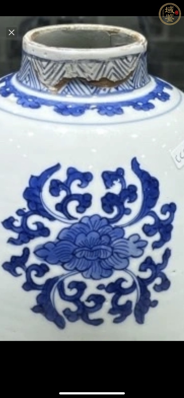 古玩陶瓷青花花卉紋蓮子罐真品鑒賞圖