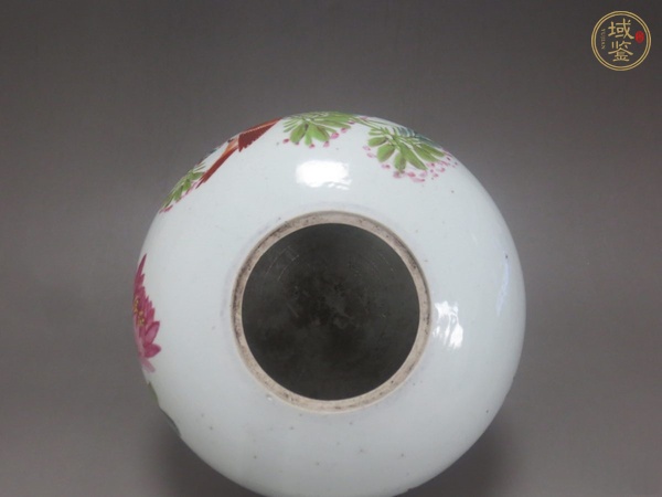 古玩陶瓷花鳥紋西瓜罐真品鑒賞圖