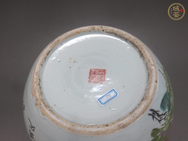 古玩陶瓷花鳥紋西瓜罐真品鑒賞圖