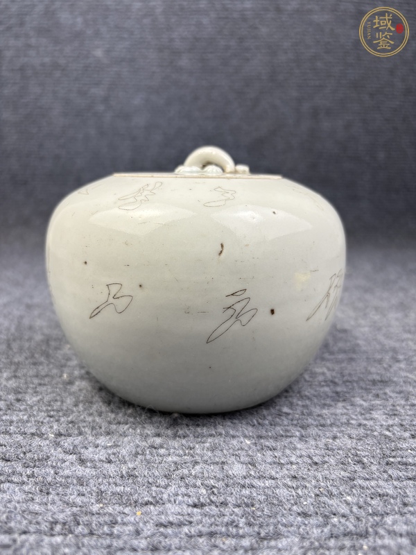 古玩陶瓷刻瓷牡丹花卉紋圍棋罐真品鑒賞圖