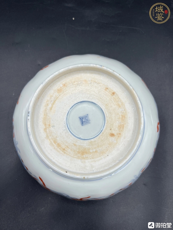 古玩陶瓷日本明治青花彩繪鳳紋盤真品鑒賞圖