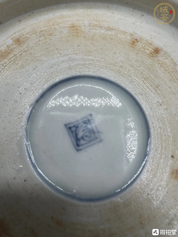 古玩陶瓷日本明治青花彩繪鳳紋盤真品鑒賞圖