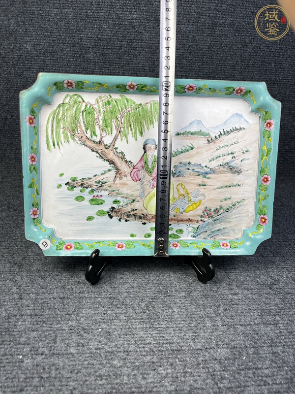 古玩雜項銅胎畫琺瑯人物紋茶盤真品鑒賞圖