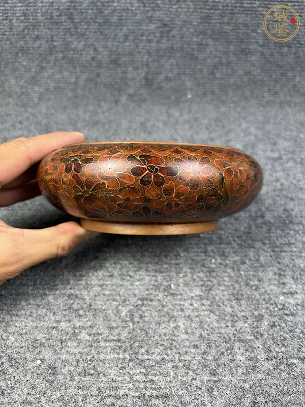 古玩雜項(xiàng)銅胎掐絲琺瑯銅鑼洗真品鑒賞圖