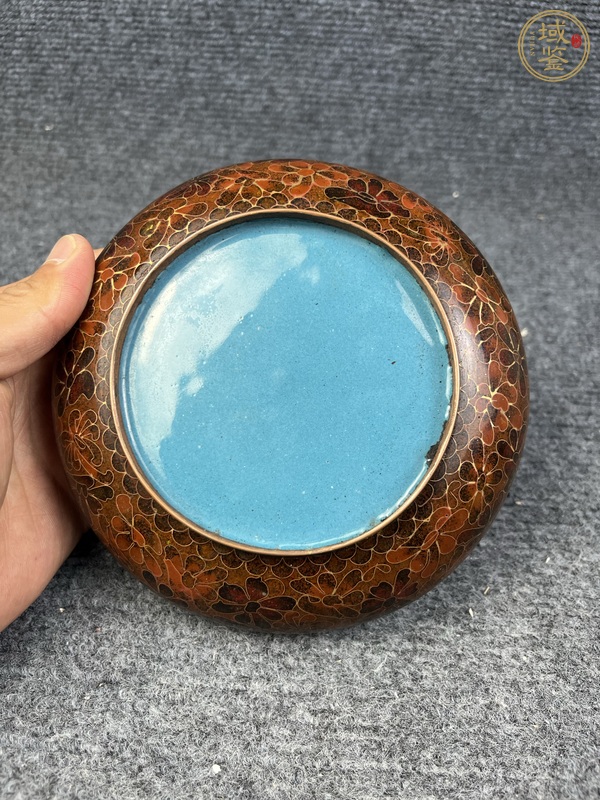 古玩雜項(xiàng)銅胎掐絲琺瑯銅鑼洗真品鑒賞圖