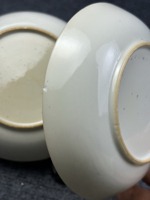 古玩陶瓷乾隆廣彩花卉紋盤一對拍賣，當前價格1388元