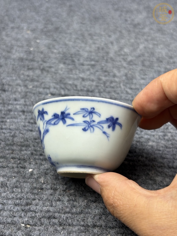 古玩陶瓷青花牡丹花卉紋杯真品鑒賞圖