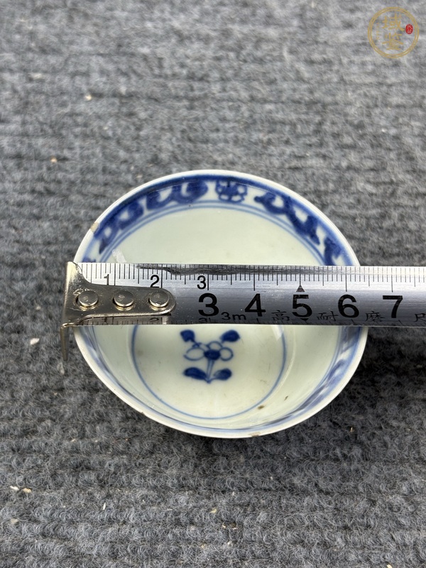 古玩陶瓷青花牡丹花卉紋杯真品鑒賞圖