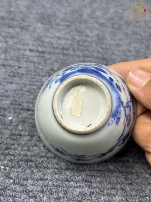古玩陶瓷青花牡丹花卉紋杯真品鑒賞圖