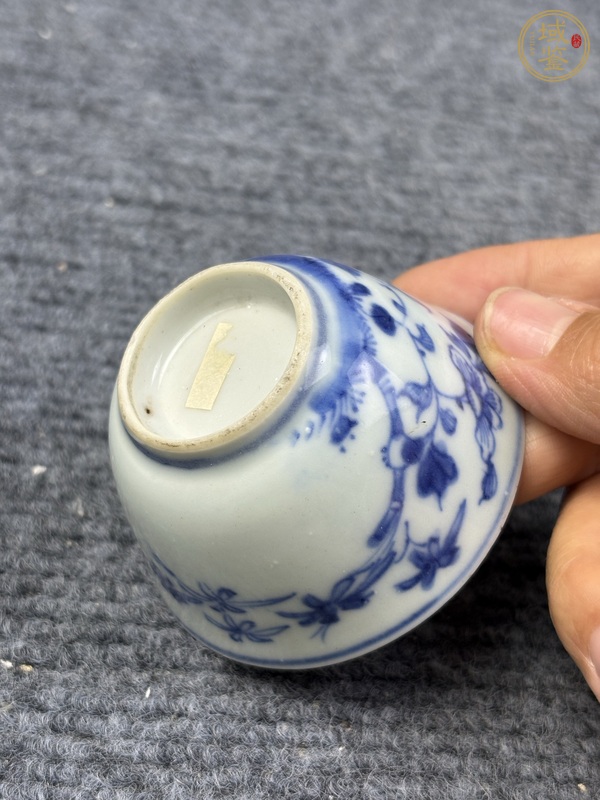 古玩陶瓷青花牡丹花卉紋杯真品鑒賞圖
