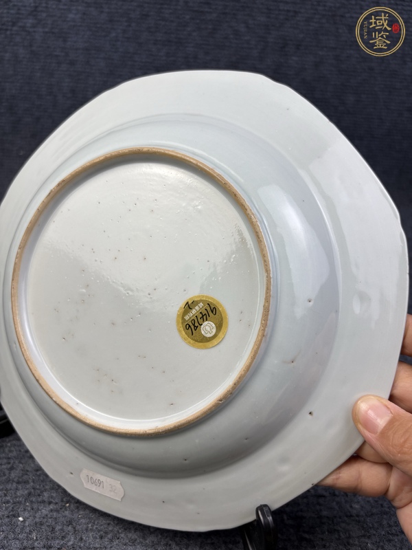 古玩陶瓷青花山水亭臺樓閣紋盤真品鑒賞圖