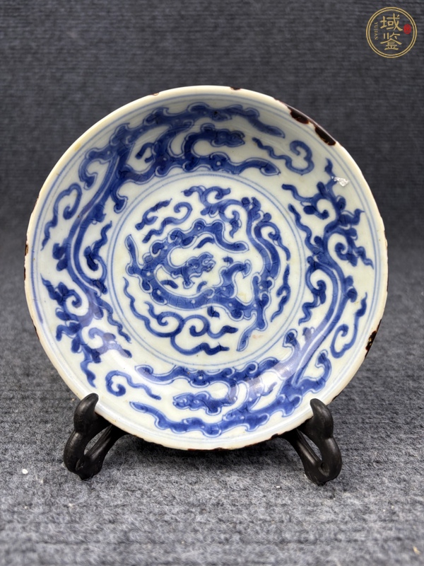 古玩陶瓷青花夔龍紋盤(pán)真品鑒賞圖