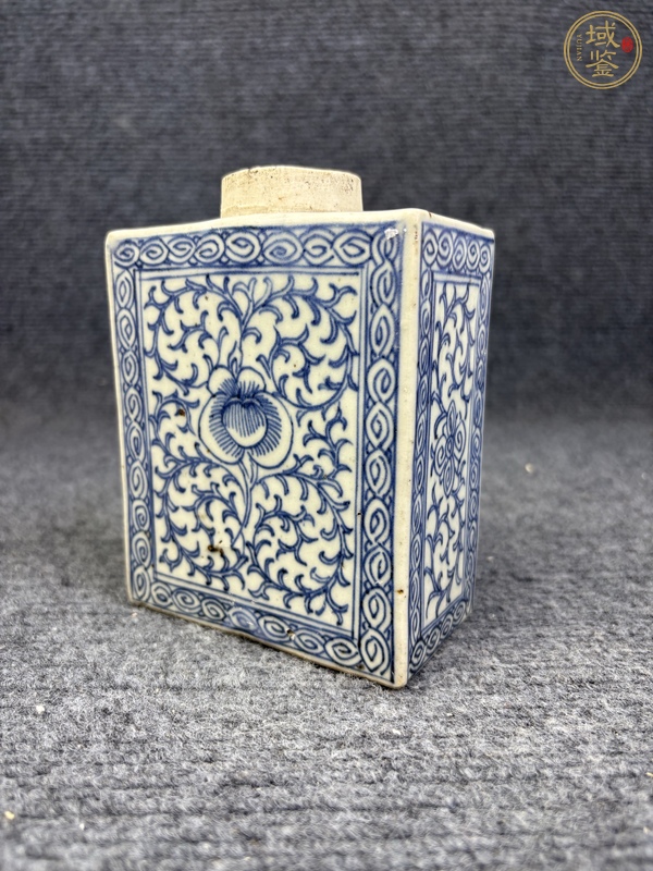 古玩陶瓷青花纏枝蓮紋茶葉罐真品鑒賞圖