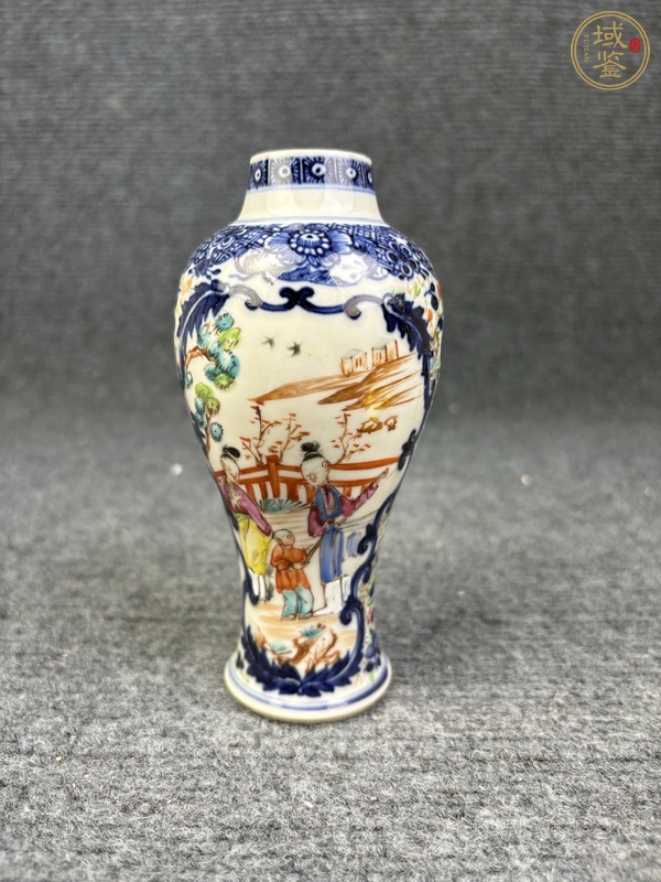古玩陶瓷乾隆廣彩合家歡雞腿瓶真品鑒賞圖