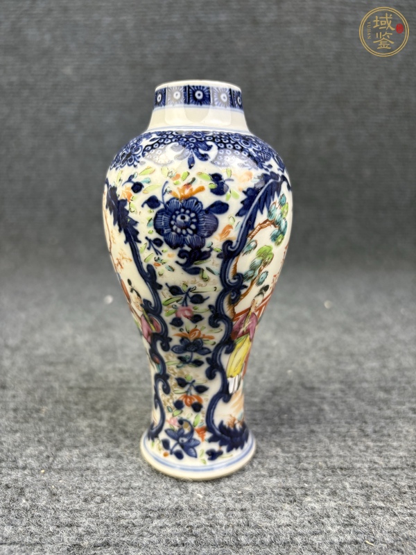 古玩陶瓷乾隆廣彩合家歡雞腿瓶真品鑒賞圖