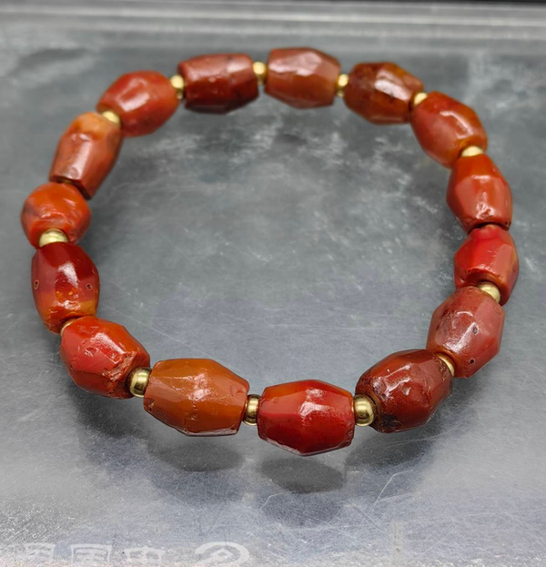 古玩玉器3000-4000 年高古紅瑪瑙手鏈拍賣，當(dāng)前價格1680元