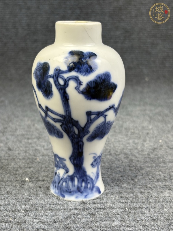 古玩陶瓷青花鶴鹿同春紋梅瓶真品鑒賞圖