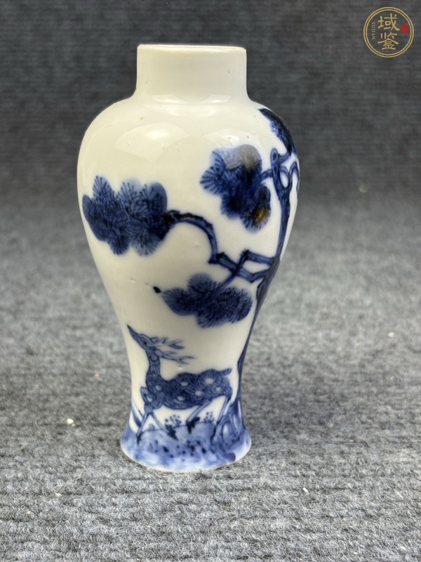 古玩陶瓷青花鶴鹿同春紋梅瓶真品鑒賞圖