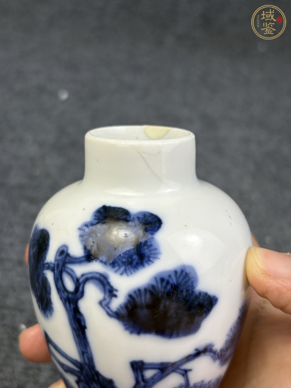 古玩陶瓷青花鶴鹿同春紋梅瓶真品鑒賞圖