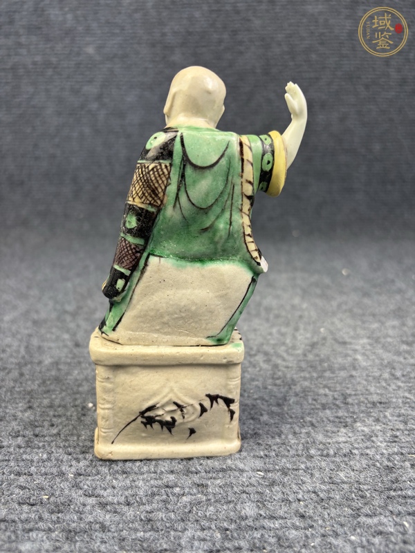 古玩陶瓷素三彩人物素像真品鑒賞圖