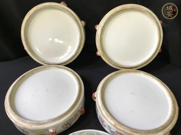 古玩陶瓷粉彩博古圖四系疊盒真品鑒賞圖