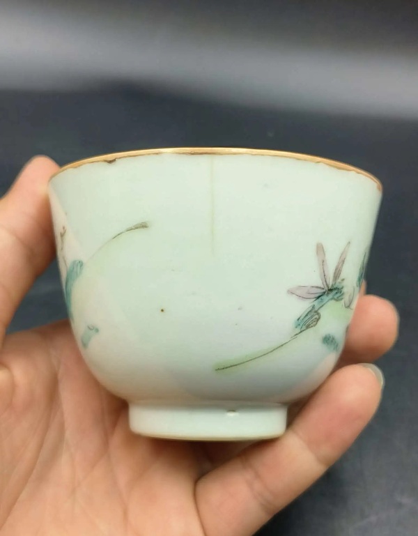 古玩陶瓷麒麟送子粉彩杯拍賣，當前價格450元