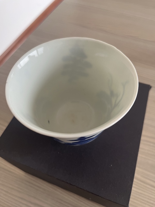 古玩陶瓷清道光青花仙人乘槎圖蓋碗拍賣，當(dāng)前價(jià)格5888元