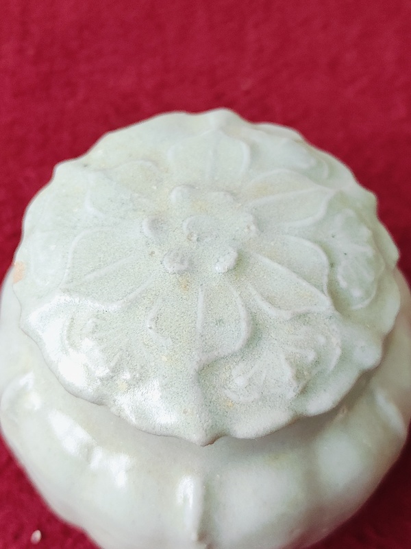古玩陶瓷湖田窯蓋罐拍賣，當(dāng)前價(jià)格3600元