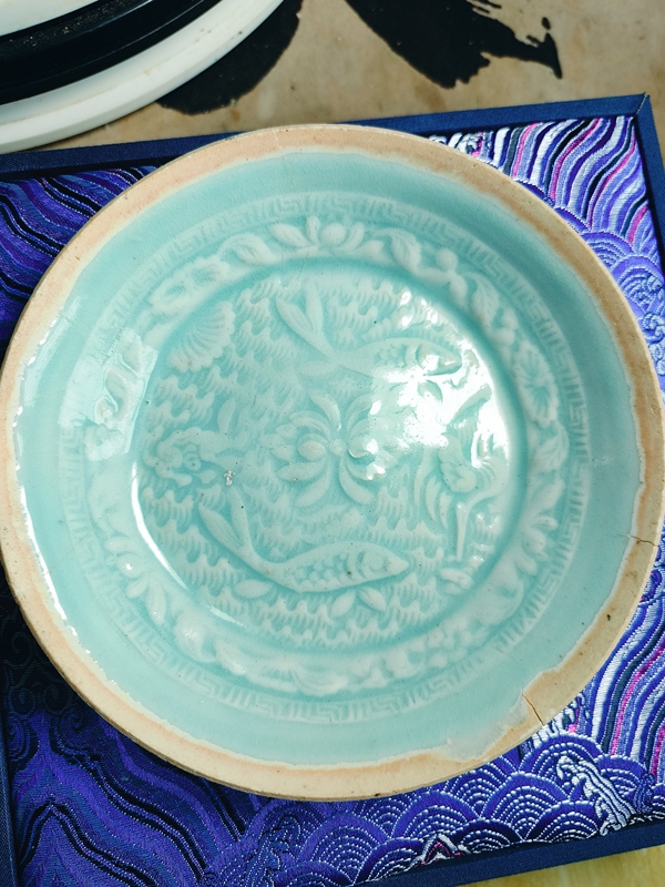 古玩陶瓷湖田窯龜鶴同春雙魚洗拍賣,當(dāng)前價格3600元