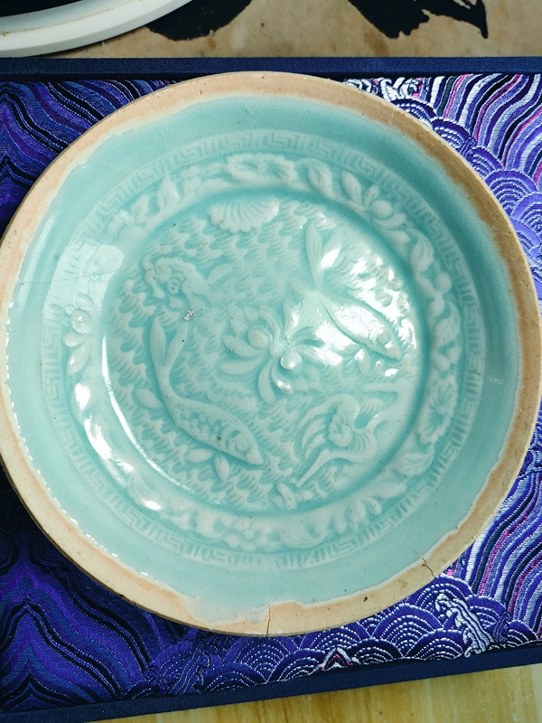古玩轉(zhuǎn)賣湖田窯龜鶴同春雙魚洗拍賣，當(dāng)前價(jià)格99元