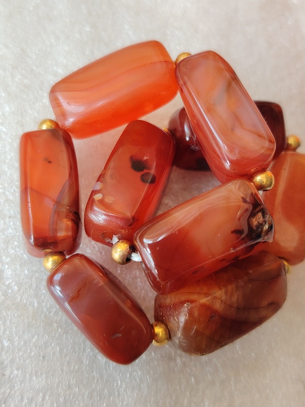 古玩玉器天然紅瑪瑙珠手串拍賣(mài)，當(dāng)前價(jià)格138元