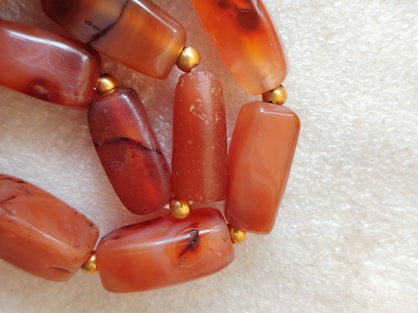 古玩玉器天然紅瑪瑙珠手串拍賣，當前價格138元