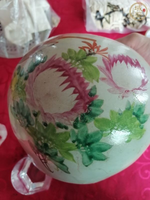 古玩陶瓷花鳥紋西瓜罐真品鑒賞圖