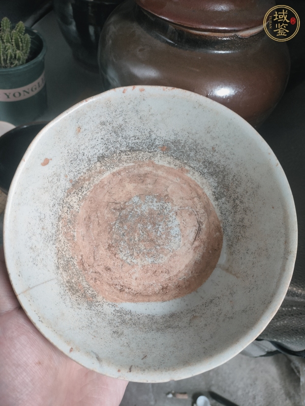 古玩陶瓷清代青花山水紋碗真品鑒賞圖