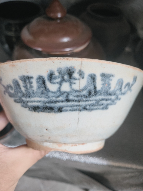 古玩陶瓷清代青花園林山水大碗拍賣，當前價格999元