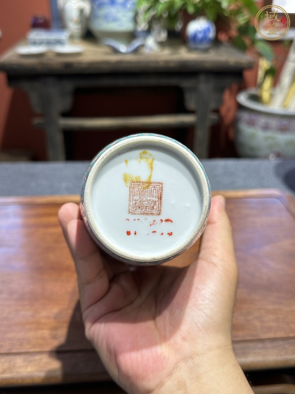 古玩陶瓷粉彩花鳥紋瓶真品鑒賞圖