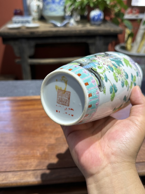 古玩陶瓷粉彩花鳥紋瓶拍賣，當前價格2600元