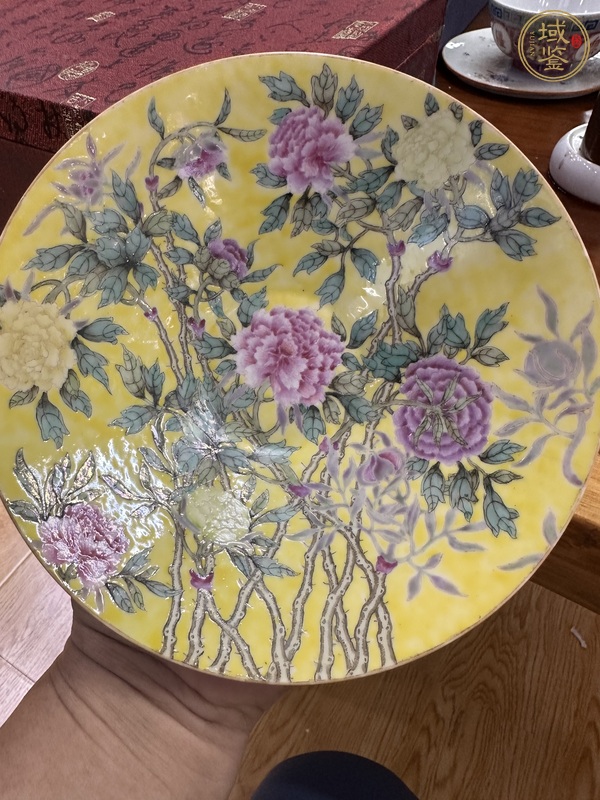 古玩陶瓷民國(guó) 仿琺瑯彩花卉詩(shī)文碗真品鑒賞圖