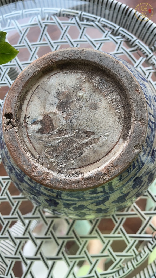 古玩陶瓷囍字紋青花缸真品鑒賞圖