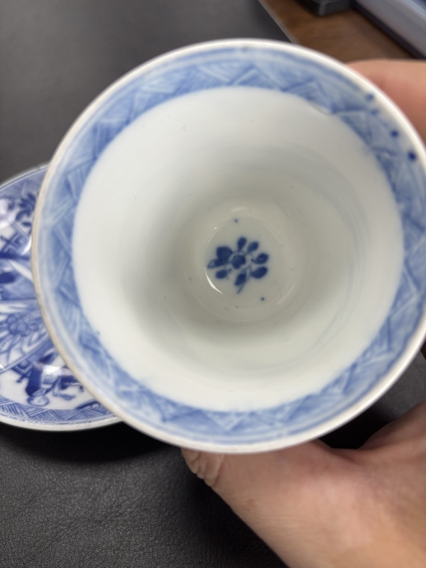 古玩陶瓷青花杯盤拍賣，當(dāng)前價格450元